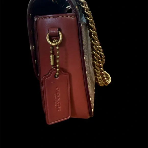 Coach Studded Signature Canvas Chain Crossbody Bag - Picture 5 of 11